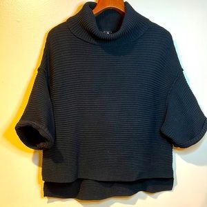 Free people ribbed knit 3/4 sleeve turtleneck sweater